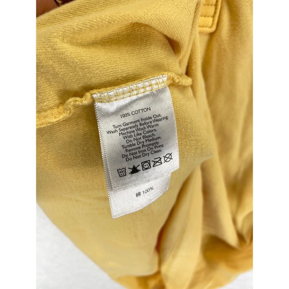 Eddie‎ Bauer Men's Sweater Henley Long Sleeve Size Medium Yellow Cotton - Picture 5 of 6